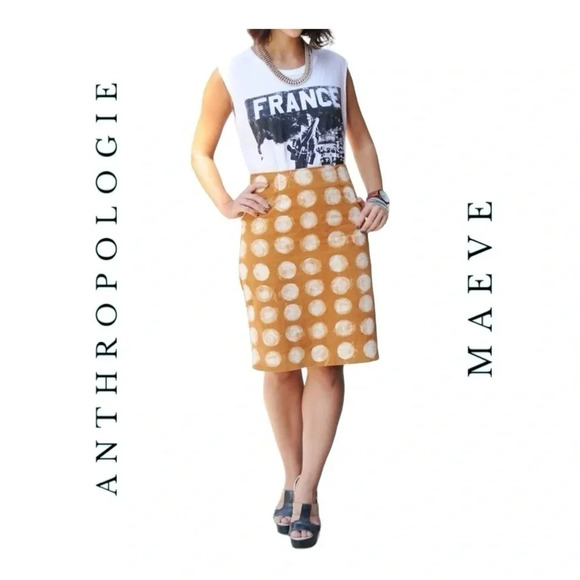 1533. ANTHROPOLOGIE‎ MAEVE STRAIGHT/PENCIL MINI SKIRT GEOMETRIC PATTERN SIZE 2 - Picture 1 of 9